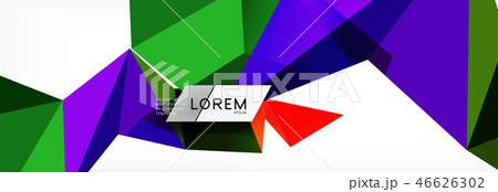 Mosaic triangular low poly style abstract geometric background. Polygonal vector. Abstract white 46626302