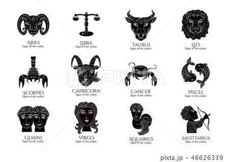 Vector Set Signs of the zodiac. Symbol hand draw  46626339