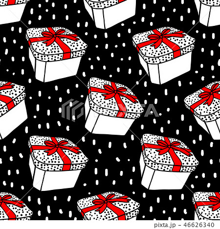 Vector Seamless pattern  gift box  hand drawn 46626340