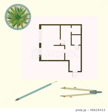 Vector illustration with apartment plan Vector illustration with apartment plan 46626433