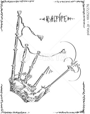 Vector illustration drawing of bagpipe. 46627276