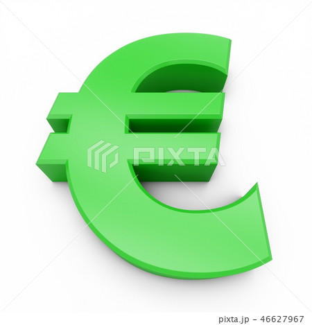 3D Rendering Green Euro Sign isolated on white 46627967