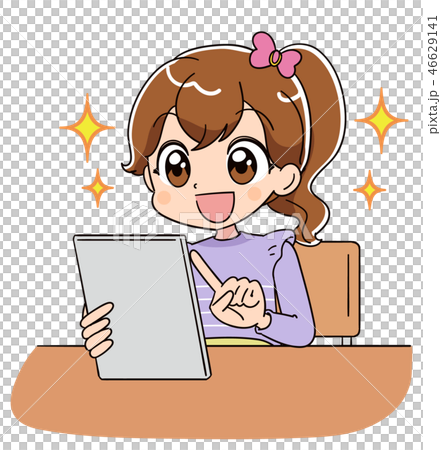 女の子　タブレット 46629141