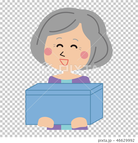 Senior Woman Receiving Delivery Box 46629992