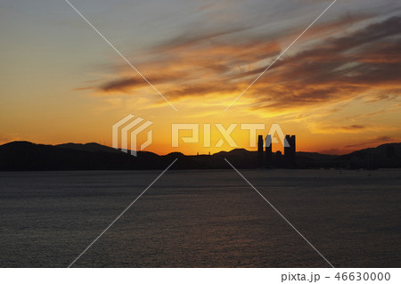 釜山 夕焼け 海 46630000