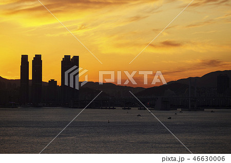 釜山 夕焼け 海 46630006