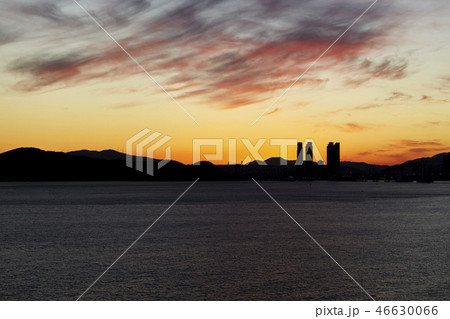 釜山 夕焼け 海 46630066