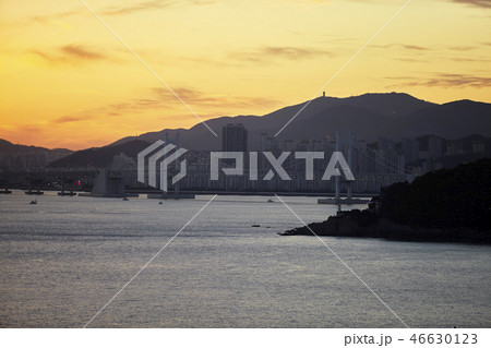 釜山 夕焼け 海 46630123