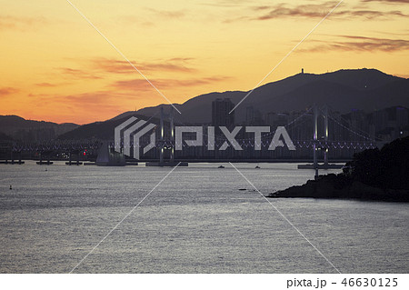 釜山 夕焼け 海 46630125