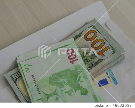 American Dollar and Euro banknotes 46632058