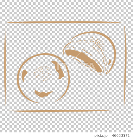 Cooking illustration Anpan white brown 46633571