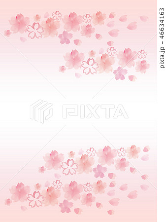 水彩 桜 手書き 手描き サイズ 背景レッドピンクのイラスト素材