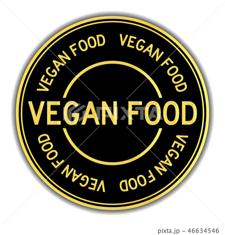 Black and gold sticker in word vegan food 46634546