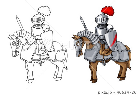 Knights Suit Body Protection Armor with Sword and Shield cartoon illustration Knights Suit Body Protection Armor with Sword and Shield cartoon illustration 46634726