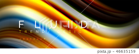 Bright colorful liquid fluid lines on black, modern abstract background Bright colorful liquid fluid lines on black, modern abstract background 46635159