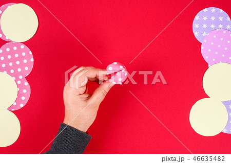 Diy cookie with predictions on a red background. Diy cookie with predictions on a red background. 46635482