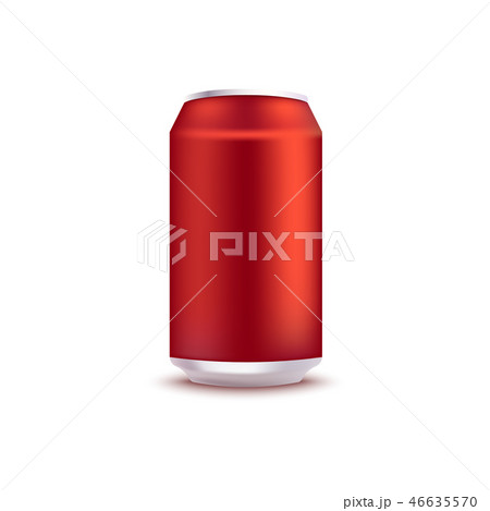 Vector illustration of red blank aluminum can mockup. 46635570