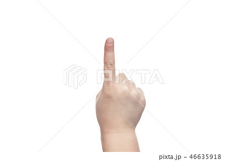 child hand with index finger up 46635918