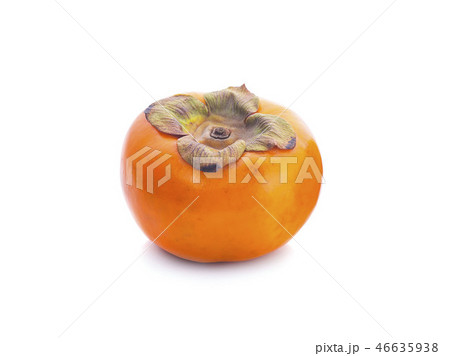 Tropical fruit persimmon. Kaki with leaves  46635938