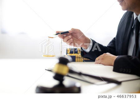 Judge lawyer gavel work in office with  balance 46637953