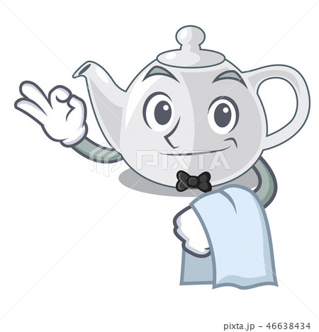 Waiter porcelain teapot in table a character 46638434