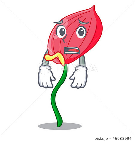 Afraid anthurium flower pink in cartoon garden 46638994