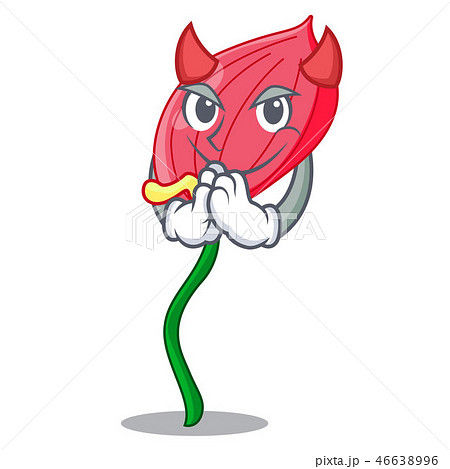 Devil anthurium flower pink in cartoon garden Devil anthurium flower pink in cartoon garden 46638996