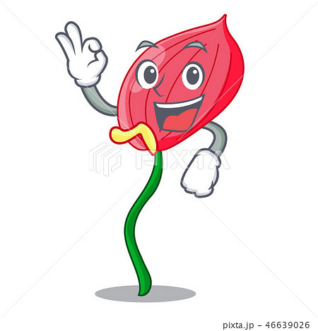 Okay pink anthurium flower isolated on mascot 46639026