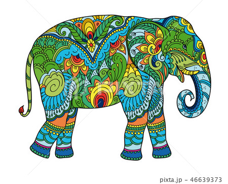 Drawing stylized elephantのイラスト素材 [46639373] - PIXTA