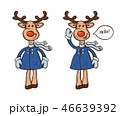 Two deer in a coat and a scarf Cartoon isolated 46639392