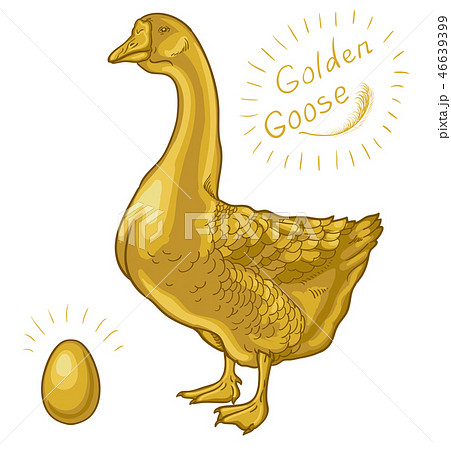 Golden Goose, goose on a white background 46639399