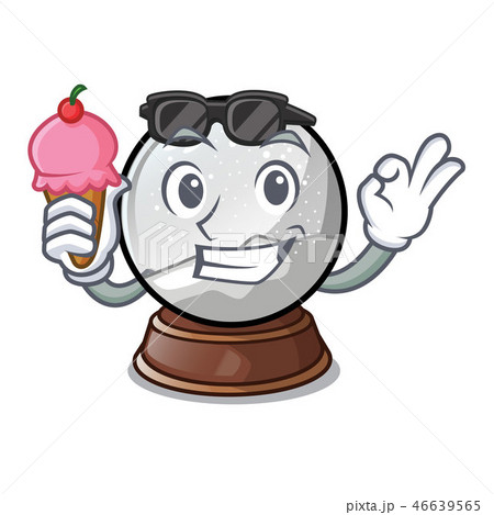 With ice cream christmas snow globe on table character 46639565