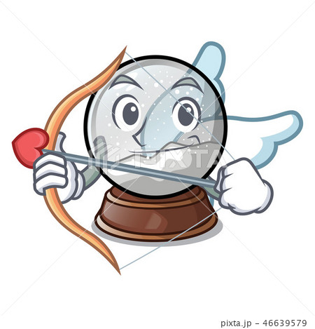 Cupid snow globe chrismas isolated on mascot 46639579
