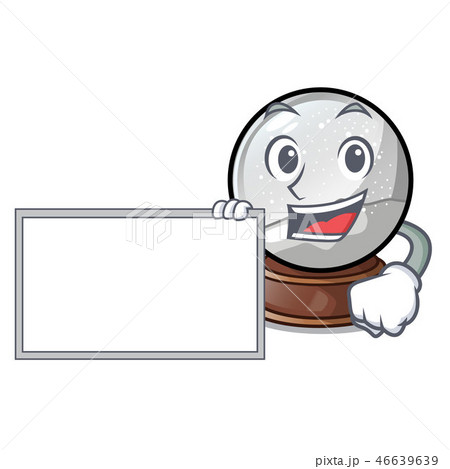 With board snow globe chrismas isolated on mascot With board snow globe chrismas isolated on mascot 46639639