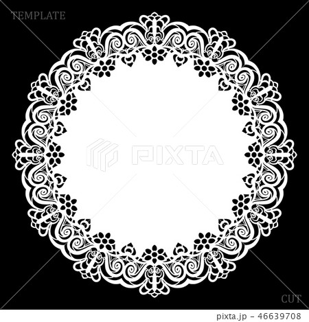 Lace round paper doily, lacy snowflake Lace round paper doily, lacy snowflake 46639708