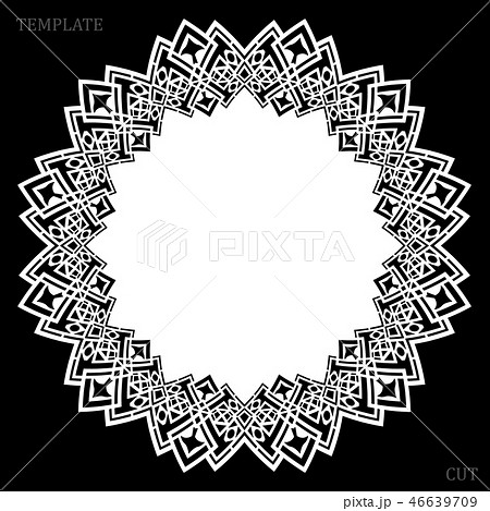 Lace round paper doily, lacy snowflake 46639709