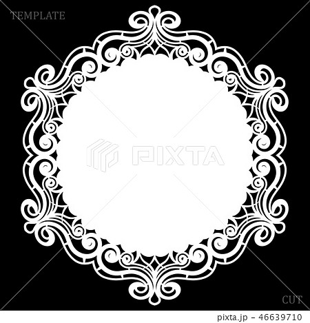 Lace round paper doily, lacy snowflake 46639710