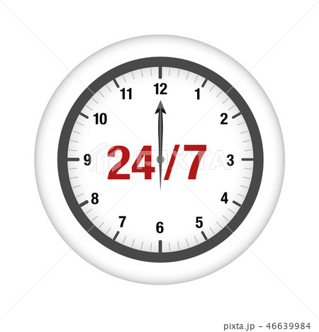 clock icon round timer 24 hours 7 days 46639984
