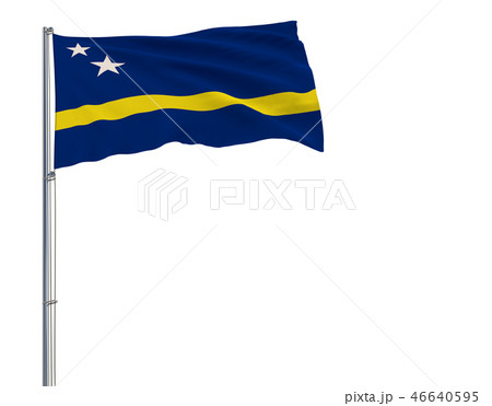 Isolate flag of Curacao on a flagpole fluttering 46640595