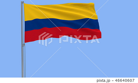 Isolate flag of Colombia on a flagpole Isolate flag of Colombia on a flagpole 46640607