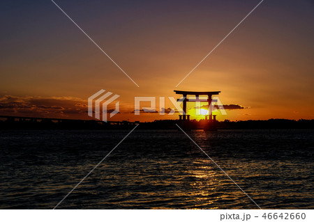浜名湖　弁天島の夕刻 46642660