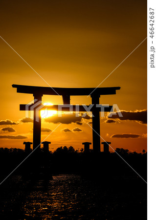 浜名湖　弁天島の夕刻 46642687