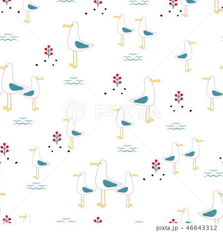 seamless pattern seagulls 46643312