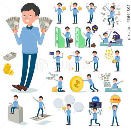 flat type Blue clothing glass dad_money 46644307