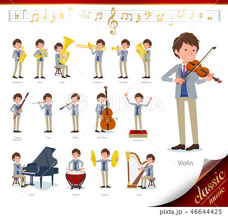 flat type Jacket blue vest men_classic music 46644425