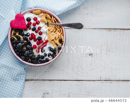 Healthy breakfast. Cereal biscuits, fresh berries Healthy breakfast. Cereal biscuits, fresh berries 46644572
