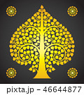 Thai Art Bodhi Tree on Black Background 46644877
