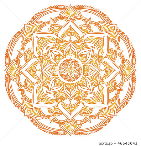 Mandala. Ethnic round ornament. Hand drawn indian motif. Mehendi meditation yoga henna theme. Unique 46645043