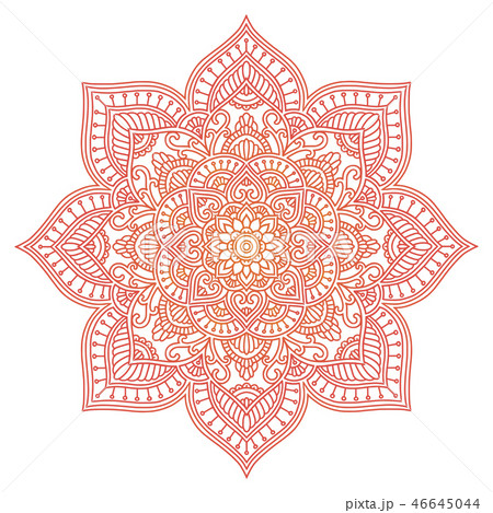 Mandala. Ethnic round ornament. Hand drawn indian motif. Mehendi meditation yoga henna theme. Unique 46645044
