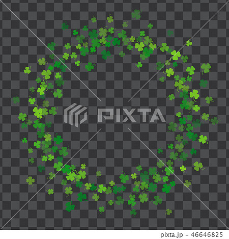 Frame or border of random scatter clover leaves Frame or border of random scatter clover leaves 46646825